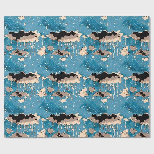 Wolken und Regen Geschenkpapier (Flach)