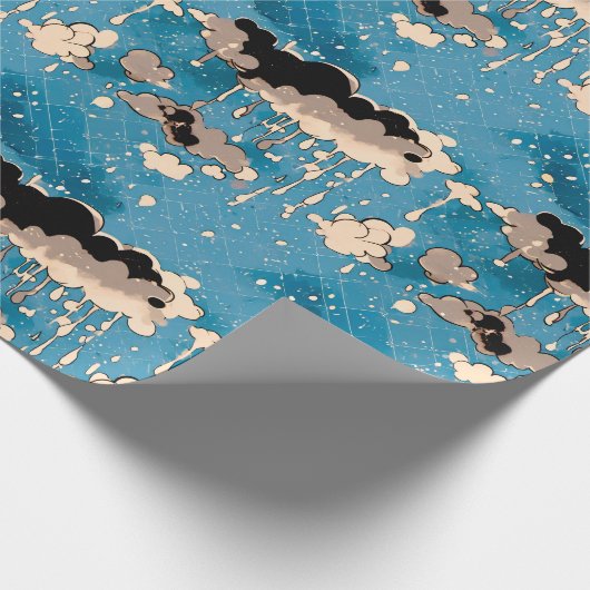 Wolken und Regen Geschenkpapier (Ecke)