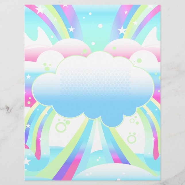 Wolken und Regenbogen-Himmelspapier (Vorderseite)