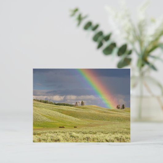 Wolken und Regenbogen Postkarte (Stehend Vorderseite)