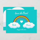 Wolken und Regenbogen - Save the Date Karte (Vorne/Hinten)