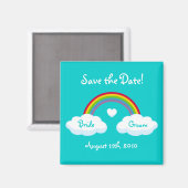 Wolken und Regenbogen - Speichern des Datums-Magne Magnet (Vorderseite/Rückseite)
