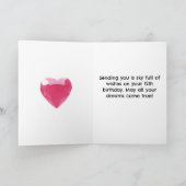 Wolken und rosa Herzmuscheln 12. Geburtstag Karte (Innenseite)