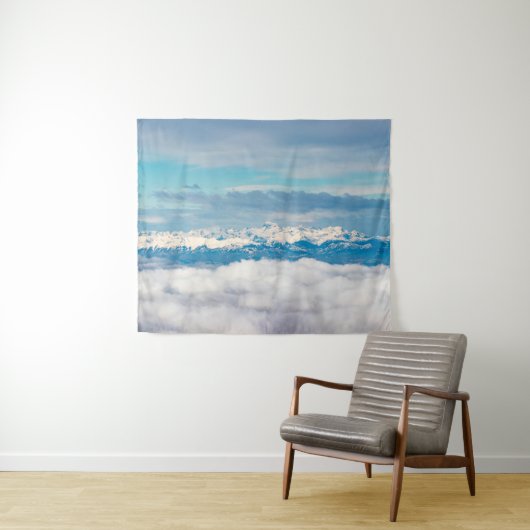 Wolken und Schneeberg Triglav Wandteppich (Beispiel (Horizontal))