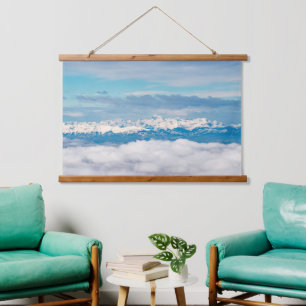 Wolken und Schneeberg Triglav Wandteppich Mit Holzrahmen