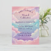 Wolken und Sterne - Geburtstag individuell Einladung (Stehend Vorderseite)