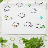 Wolken und Sterne Geschirrtuch (Gefaltet)