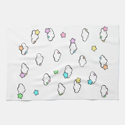 Wolken und Sterne Geschirrtuch (Horizontal)