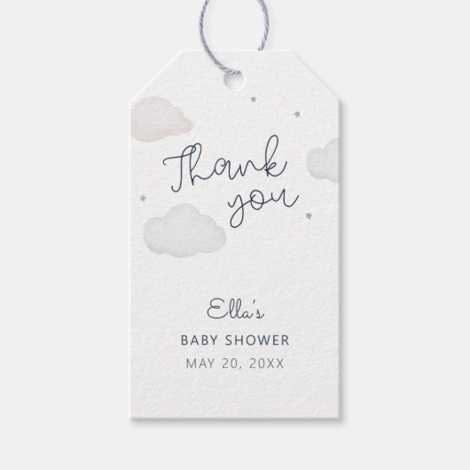 Wolken und Sterne Vielen Dank Geschenkanhänger (Vorderseite)