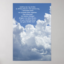 Wolken und Summer Sky Vermisst Sie Gedicht Poster