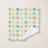 Wolken und Umbrellas Niedlich Moderne Muster Badhandtuch Set (Waschlappen)