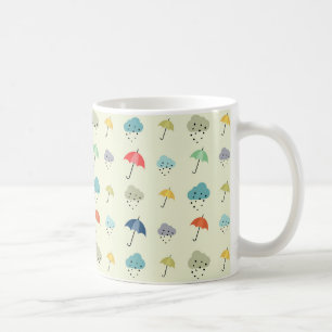 Wolken und Umbrellas Niedlich Moderne Muster Kaffeetasse