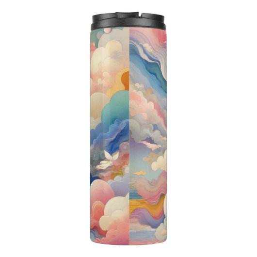 Wolken und Wellen Thermosbecher (Rückseite)