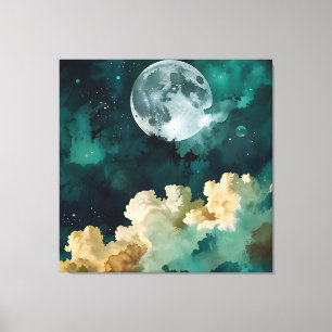 Wolken unter dem Mond Leinwanddruck