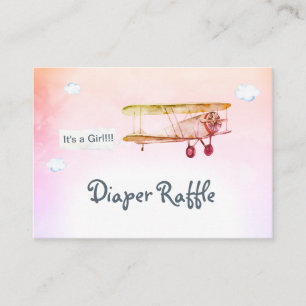 *~* Wolken Vintage-Flugzeug-Banner Baby-Windel-Ver Begleitkarte