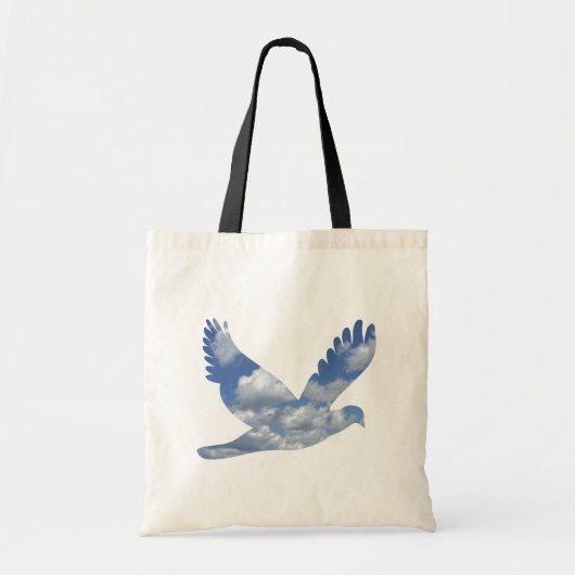 Wolken-Vogel-Muster-Tasche Tragetasche (Vorne)