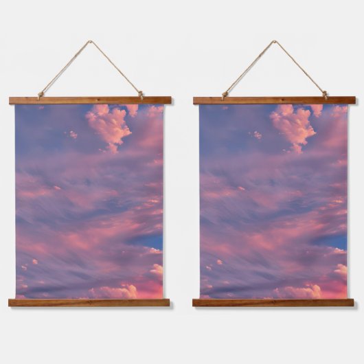 Wolken Wandteppich Mit Holzrahmen (Doppelt)