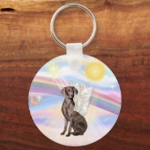Wolken - Weimaraner Engel Schlüsselanhänger (Vorderseite)