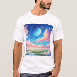 Wolken weiß grün und blau Farben wow T-Shirt