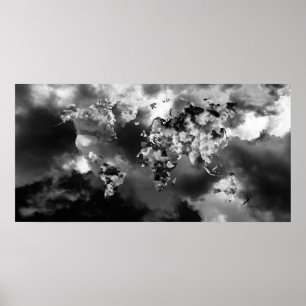 Wolken-Weltkarte Poster