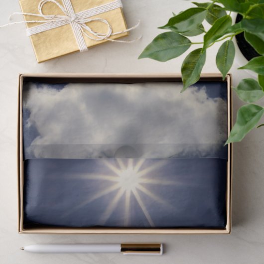 Wolken White Blue Sky Schöne Sonne Seidenpapier (Geschenk)