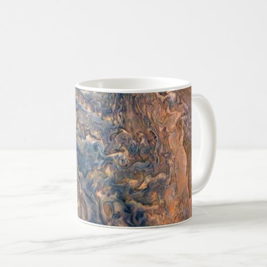 Wolken wirbeln des Planeten Jupiter Nah auf Kaffeetasse (VorderseiteRechts)
