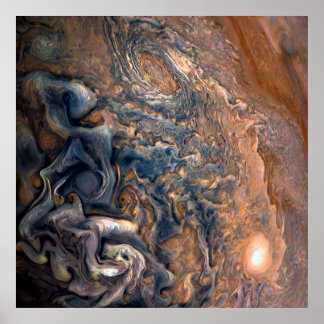 Wolken wirbeln des Planeten Jupiter Nah auf Poster