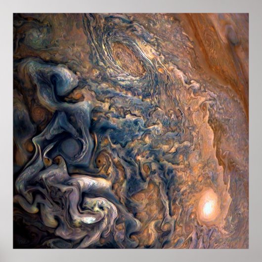 Wolken wirbeln des Planeten Jupiter Nah auf Poster (Vorne)