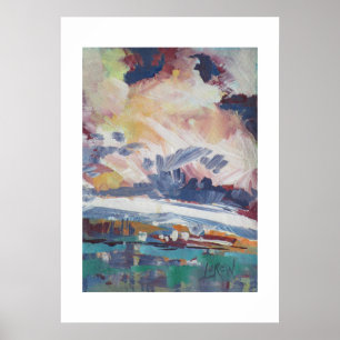 Wolkenbau-Gemälde / Künstler Larry Lerew Poster