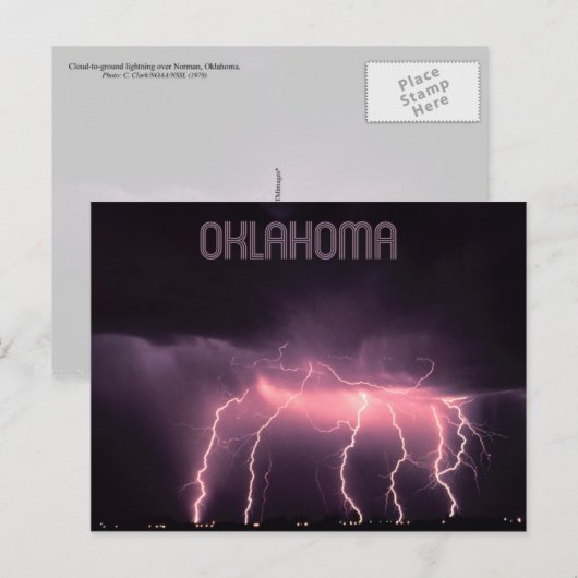 Wolkenblitz, Oklahoma Postkarte (Vorne/Hinten)