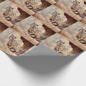 Wolkendecke Landschaftsbild exotische Tierwelt Geschenkpapier (Ecke)