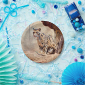 Wolkendecke Landschaftsbild exotische Tierwelt Pappteller (Party)