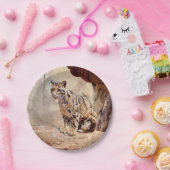 Wolkendecke Landschaftsbild exotische Tierwelt Pappteller (Party)