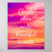 Wolkendecke machen schöne Sonnenuntergänge Poster (Vorne)