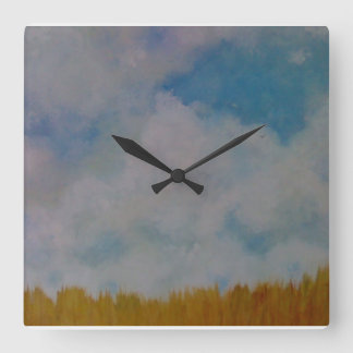Wolkendecke Quadratische Wanduhr