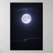 Wolkendecke Vollmond Poster (Vorne)