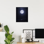 Wolkendecke Vollmond Poster (Heimbüro)