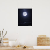 Wolkendecke Vollmond Poster (Küche)