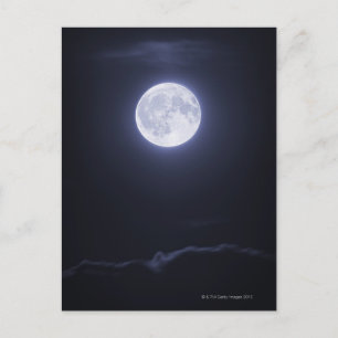 Wolkendecke Vollmond Postkarte