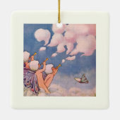 Wolkenfeen beim Wolkenmachen Keramikornament (Rückseite)
