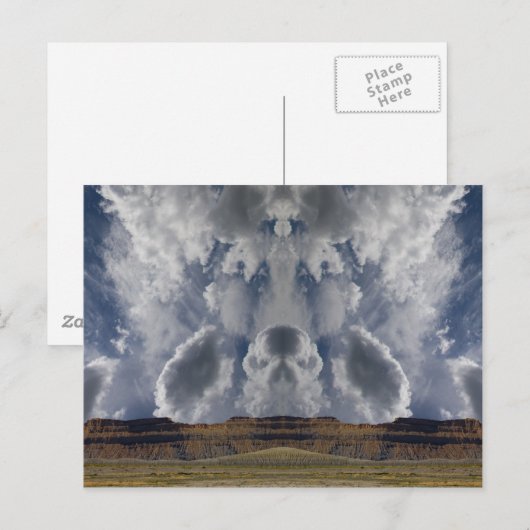 Wolkenformationen über Wüste Postkarte (Vorne/Hinten)