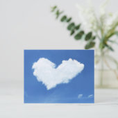 Wolkenherz am Himmel Postkarte (Stehend Vorderseite)