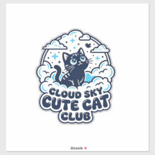 Wolkenhimmel Süße Katze Haustierliebhaber Shirt Ku Aufkleber