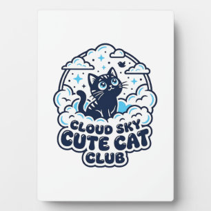 Wolkenhimmel Süße Katze Haustierliebhaber-Shirt Ku Fotoplatte