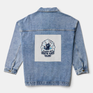 Wolkenhimmel Süße Katze Haustierliebhaber Shirt Ku Jeansjacke