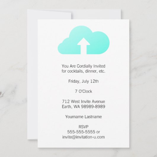 Wolkenhochladen Einladung (Vorderseite)