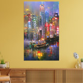 Wolkenkratzer - Abstrakte Malerei Leinwanddruck (Insitu (Wohnzimmer))