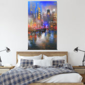 Wolkenkratzer - Abstrakte Malerei Leinwanddruck (Insitu (Schlafzimmer))
