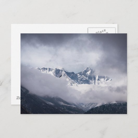 Wolkenkratzer am Mt Everest & Eagle Flying Postkarte (Vorne/Hinten)