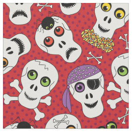 Wolkenkratzer auf rotem Muster Stoff